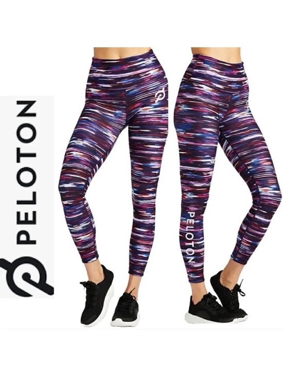 Peloton Pants - NEW Peloton Womens Reversible High Waisted‎ Leggings Multi Blue Tie Dye